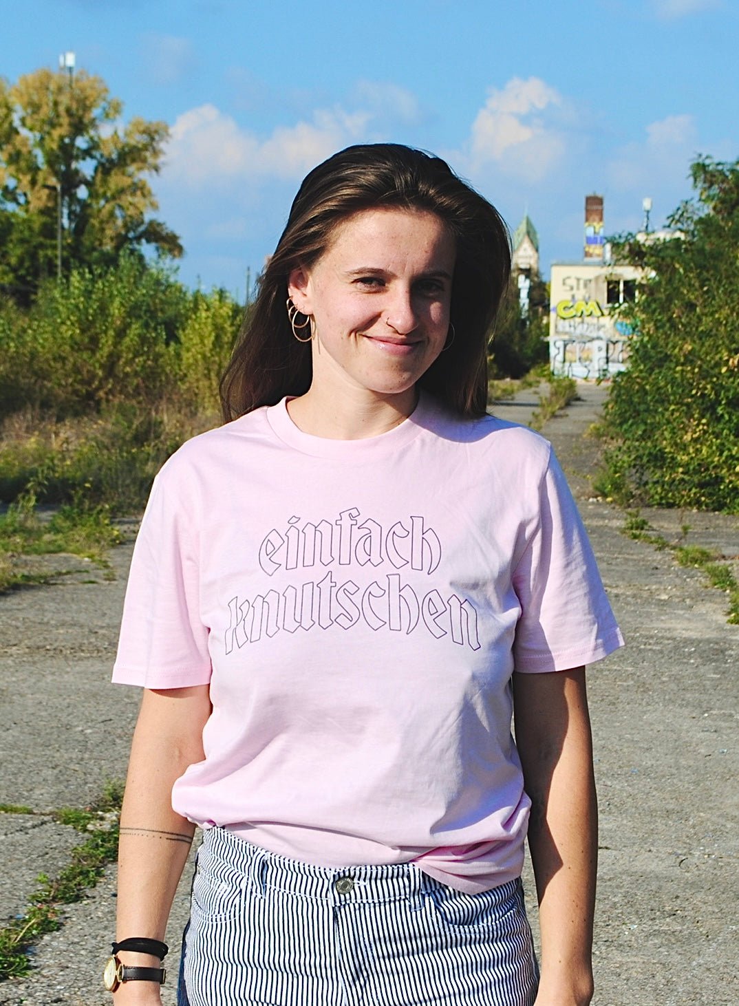 einfach knutschen Outline Shirt schwarz