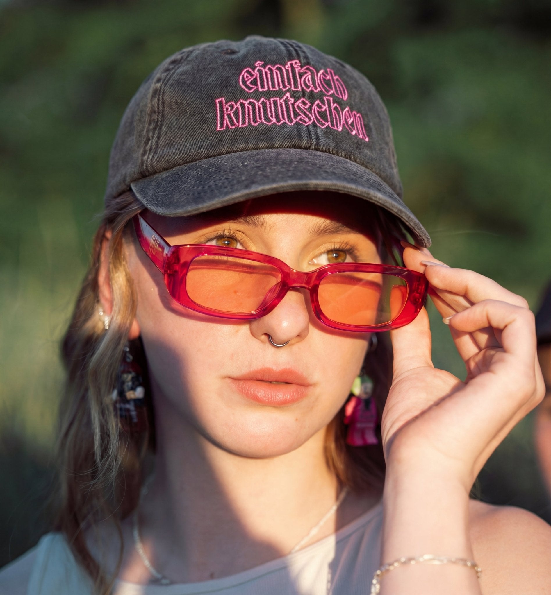 einfach knutschen cap vinted outline stick in schwarz model