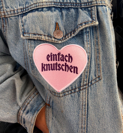einfach knutschen gestickter Patch zum Aufbügeln